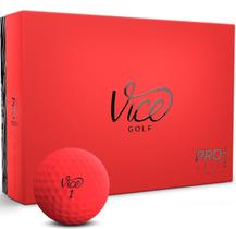 Bolas de Golfe Vice Golf Pro Soft Vermelhas 3 Peças Uretano Pacote com 12 Bolas de Golfe Vice Golf Pro Soft Vermelhas 3 Peças Uretano Pacote com 12