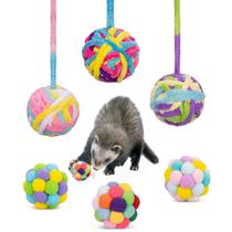 Bolas de lã Ferret Toys HAICHEN TEC com sino (pacote com 6) Bolas de lã Ferret Toys HAICHEN TEC com sino (pacote com 6)