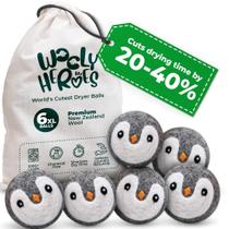 Bolas de lã para secadora WOOLY HEROES, 6 unidades, tamanho XL, reutilizáveis