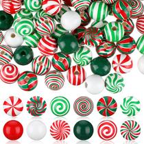 Bolas de Madera Giegxin de Bastón de Caramelo Navideño 180 piezas de 1.6 cm