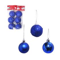 Bolas De Natal Azul C/6 NatalKasa 4cm