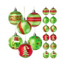Bolas De Natal De Plástico Eletroplaqueadas Pintadas À Mão, Pacote Com 12 Decorações Para Árvore De Bolas De Natal De Plástico Eletroplaqueadas Pintadas À Mão, Pacote Com 12 Decorações Para Árvore De