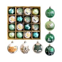 Bolas De Natal De Plástico Eletroplated De 6CM 16PCS Decoração De Árvore De Natal Pintada DIY