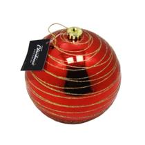 Bolas de Natal Decorada Grande 15cm Vermelha Gliter 1 unid