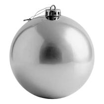 Bolas de Natal Decorada Grande 20cm Prata Brilhante Luxo 1un