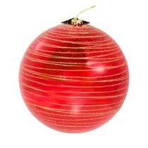 Bolas de Natal Decorada Grande 20cm Vermelha Gliter 1 unid