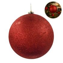 Bolas de Natal Decorada Grande 20cm Vermelha Gliter Luxo 1un Bolas de Natal Decorada Grande 20cm Vermelha Gliter Luxo 1un