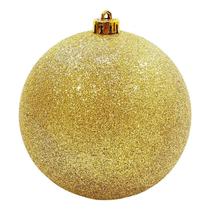 Bolas de Natal Grande 10cm Dourada Gliter Luxo 1 unid