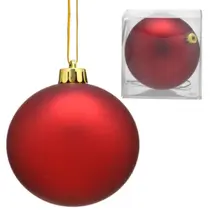Bolas de Natal Grande 12cm Vermelha Lisa Fosca Luxo 1 unid