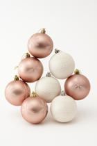 Bolas De Natal Kit 9 Bolas Decoradas 8cm Enfeite De Arvore Decorada Rose/branca