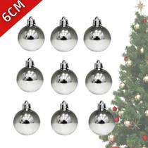 Bolas de Natal Kit com 9 Unidades Decoração Natalina Enfeites Árvore 6cm