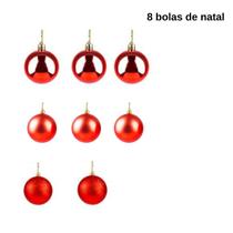 Bolas De Natal Luxo Enfeite De Natal Kit 8 bolas de Natal para arvore de natal Bolas De Natal Luxo Enfeite De Natal Kit 8 bolas de Natal para arvore de natal