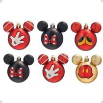 Bolas De Natal Mickey E Minnie 6cm - 6 Unidades Cromus