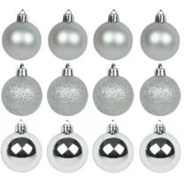 Bolas De Natal Mista 4cm 15 Unidades Vermelha Dourada Prata