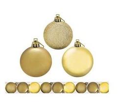 Bolas De Natal Mista 6cm 9 Unidades Vermelha Dourada Prata