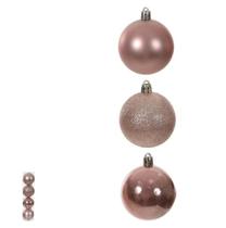 Bolas de Natal Rosa Claro 10cm Kit com 4 Unidades