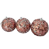 Bolas de natal rose lantejouladas Bolas de natal rose lantejouladas