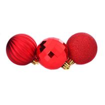 Bolas de Natal Sogan 03 Peças 06cm NTB40251 Vermelho - Wincy
