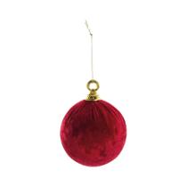 Bolas de Natal Veludo - Vermelho - 10cm - 4 unidades - Cromus - Rizzo