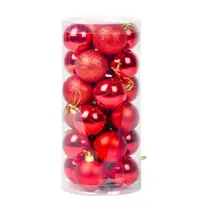 Bolas de Natal Vermelho e Dourado Enfeites Natalinos Arvore Natal Kit 60/45/30/15
