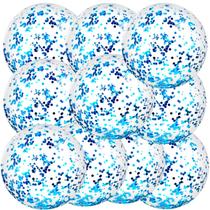 Bolas de praia infláveis com glitter Civaner, 10 peças, 40 cm, azuis