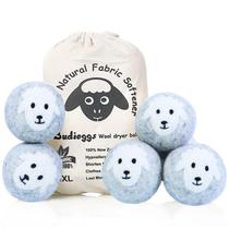 Bolas de secagem de lã Budieggs Organic, pacote com 6 unidades, cinza neozelandês