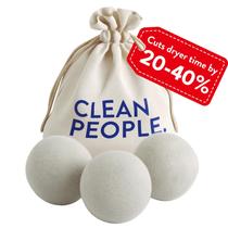 Bolas de secagem de lã The Clean People 100% lã neozelandesa, pacote com 3 Bolas de secagem de lã The Clean People 100% lã neozelandesa, pacote com 3