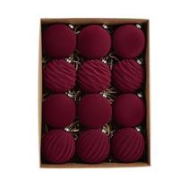 Bolas de Veludo LAFANDE para Árvore de Natal - 12 Ornamentos Flocados