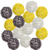 Bolas de vime e rattan, pemalina, 15 unidades, 5 cm, para decoração de enchimento de vasos