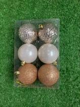 Bolas Decorativa de Natal 07cm Lisa Fosca Brilho Luxo Dourada Natalina Arvore - RIO DO OURO