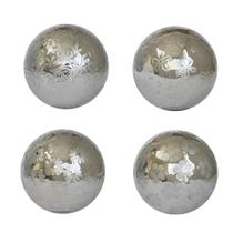 Bolas Decorativas De Porcelana Pratas 10 Cm Kit com 4