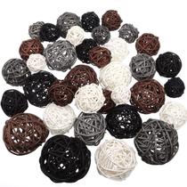 Bolas decorativas de vime e rattan Patelai 36 peças para decoração de vasos