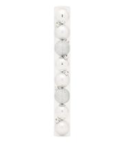 Bolas em Tubo Prata 10cm - 08 unidades - Cromus Natal - Rizzo