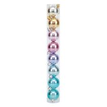 Bolas em Tubo Rainbow Lisa 10cm - 08 unidades - Cromus Natal