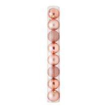 Bolas em Tubo Rose Gold 8cm - 08 unidades - Cromus Natal - Rizzo