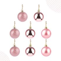 Bolas Enfeite Árvore de Natal Rose Gold 8 Peças