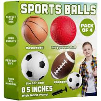 Bolas Esportivas PlayBolt 8,5" Infantil 4 Peças com Bomba Bolas Esportivas PlayBolt 8,5" Infantil 4 Peças com Bomba
