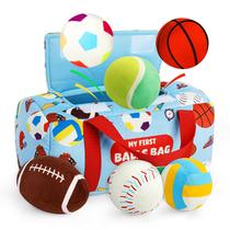 Bolas esportivas sensoriais Vanmor para crianças pequenas com bolsa de viagem 12M+