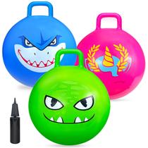 Bolas Hopper Ball Hymaz Bounce com alças para crianças de 3 a 6 anos, pacote com 3