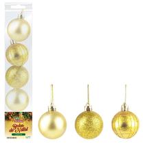 Bolas Natalinas TB Cristal 7cm 5 Peças - Dourado - Casa Bonita