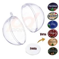Bolas transparentes de Natal p/ personalização kit com 10