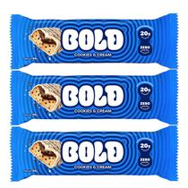 Bold Barra de Proteína Cookies & Cream contendo 3 unidades de 60g cada