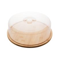 Boleira 28 cm com Tampa em Acrílico e Base em Bambu Lyor