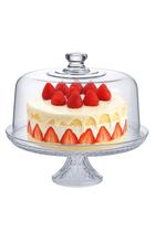 Boleira 30cm Com Tampa Acrílica E Prato De Vidro Para Doces