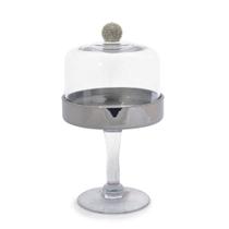 Boleira Bailarina Cake com Cúpula Suporte Prata Cromus 30x15x15cm Boleira Bailarina Cake com Cúpula Suporte Prata Cromus 30x15x15cm