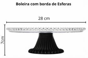 BOLEIRA BANDEJA 28 cm DOCES REDONDA PRETA