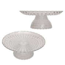 Boleira CK7490 em PET Resistente com Pé para Bolos e Sobremesas Transparente Clink