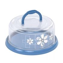 Boleira com Alca e Rosca Plasutil Decorada Azul com Flores 003050