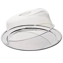 Boleira Com Tampa Prato Inox e Cúpula Acrílico 28x10cm