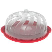 Boleira Com Tampa Transparente,Base Vermelha,A Mais Vendida